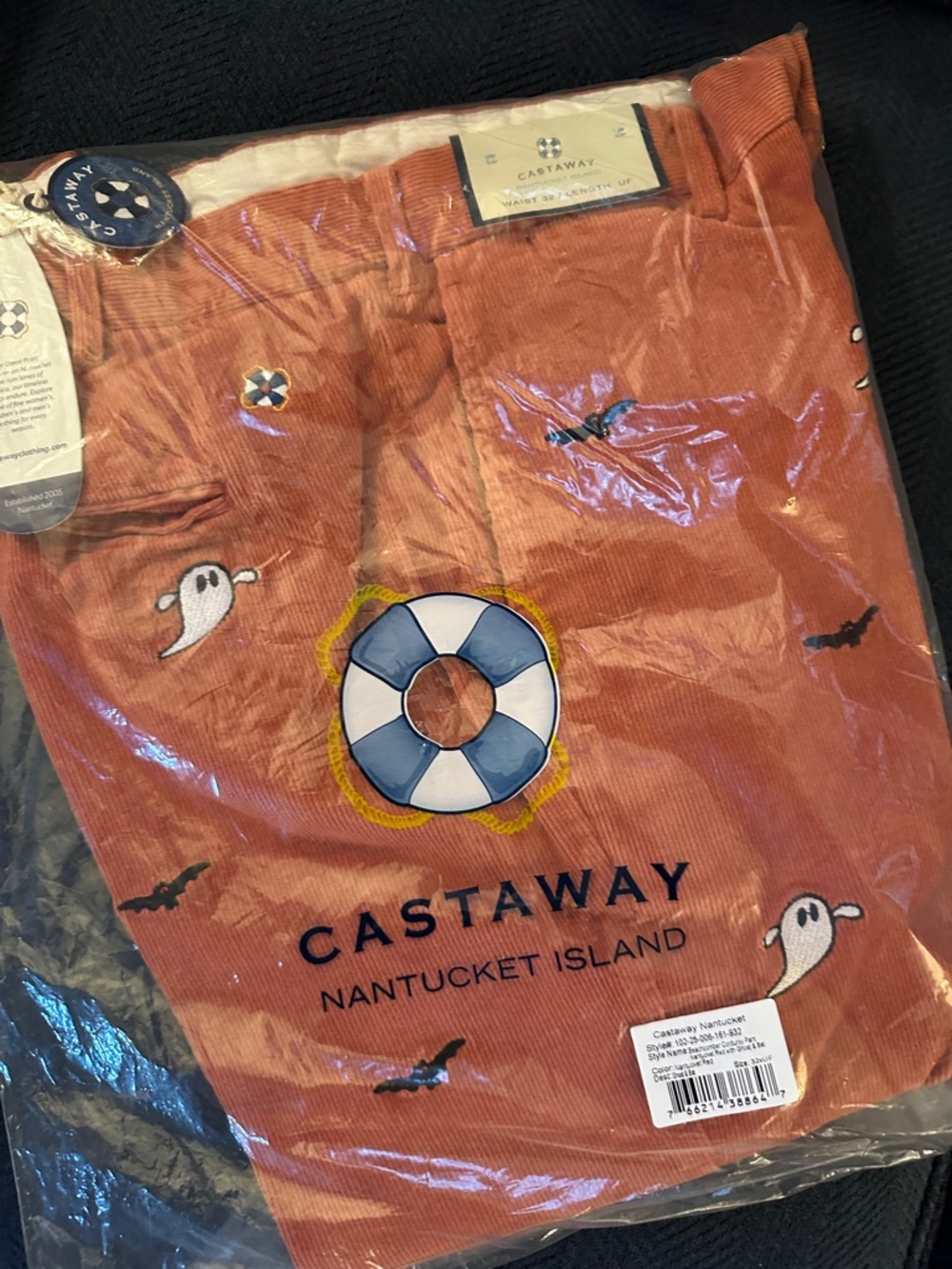 Castaway Rust Color Halloween Corduroy Pants with Spooky Embroidery | NWT | 32”